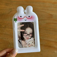 Thumbnail for Kawaii Bunny Clover Photocard Holder Keychain PVC Card Display Bag - ArtGalleryZen