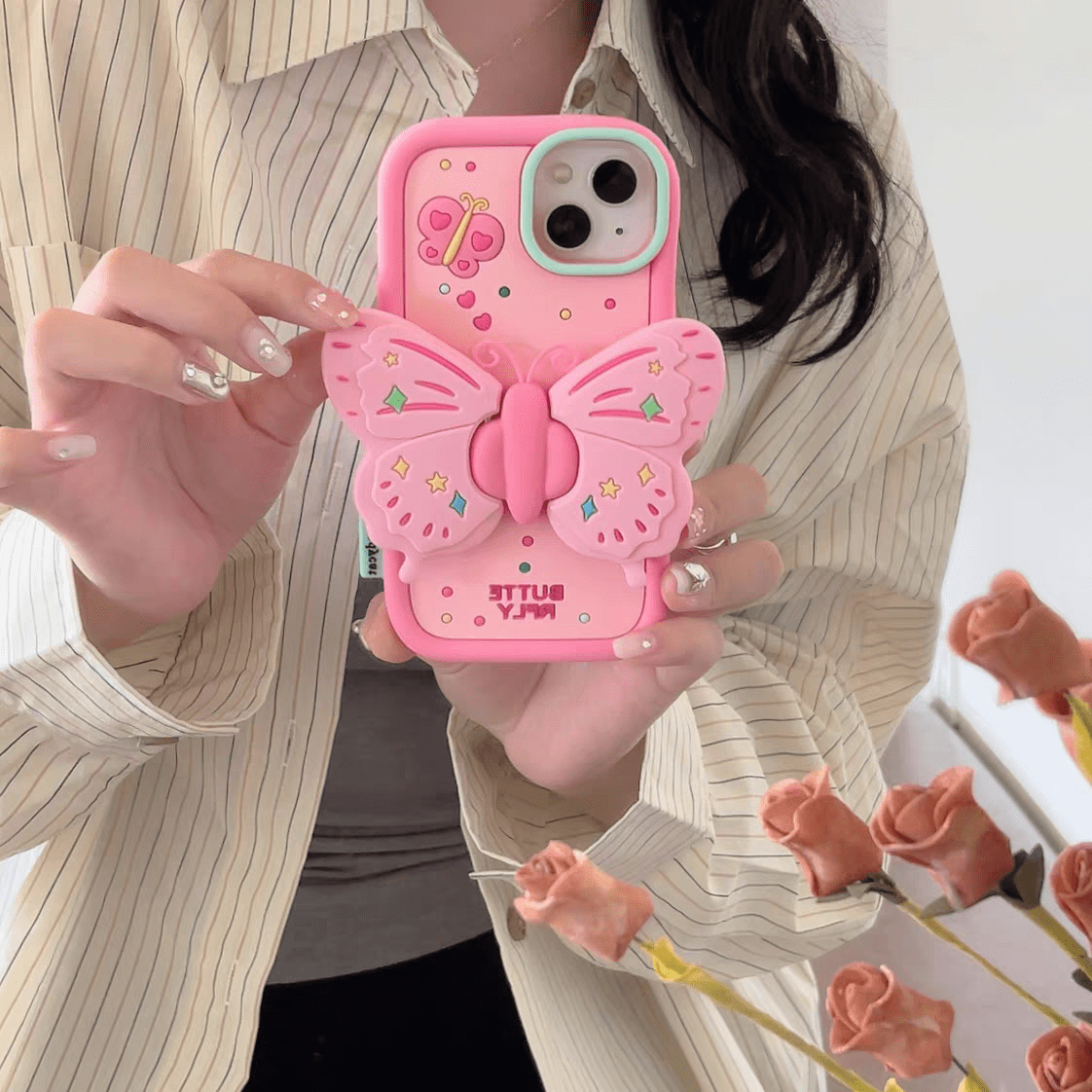 Kawaii Butterfly iPhone Case - ArtGalleryZen