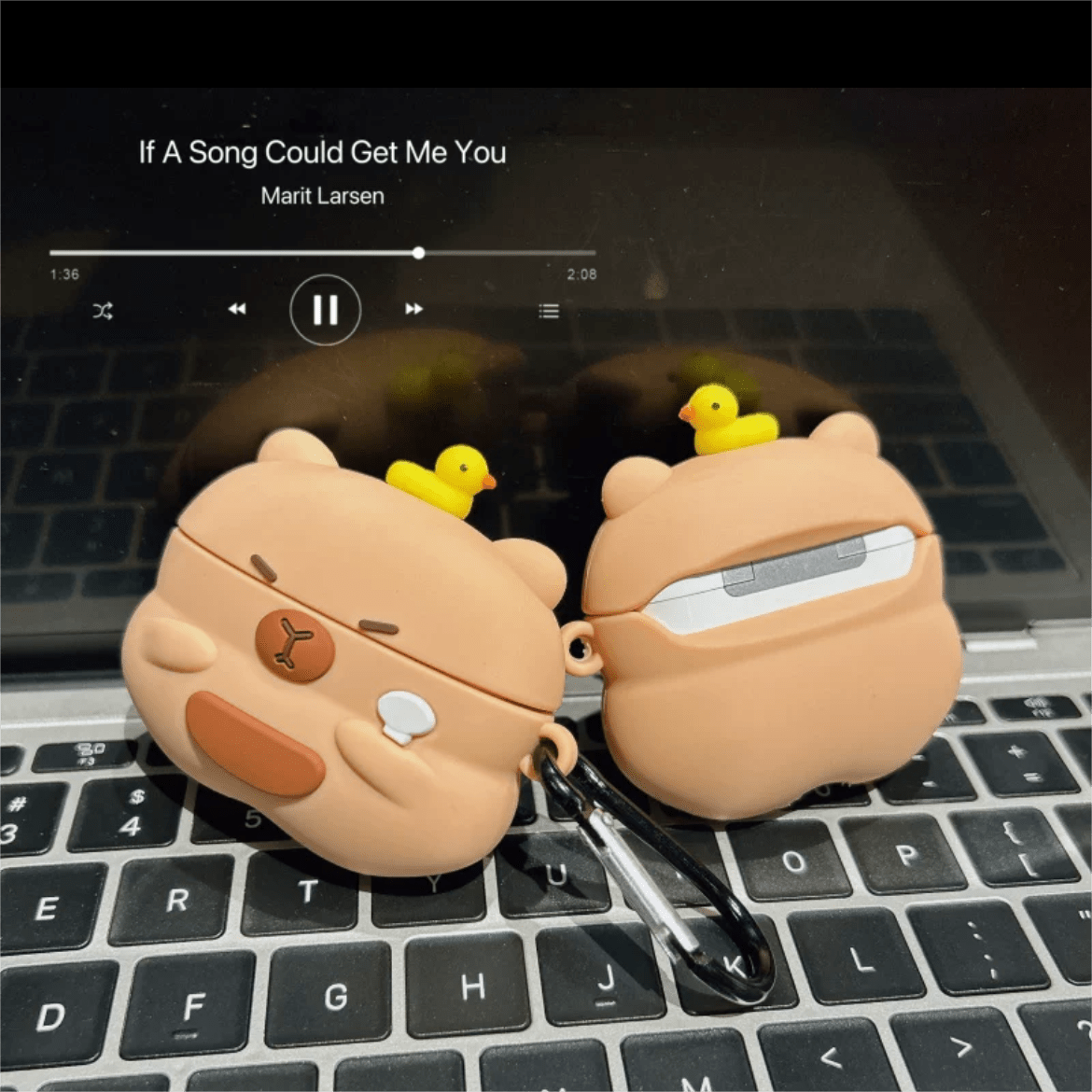 Kawaii Capybara Duck Silicone AirPods Earphone Case - ArtGalleryZen