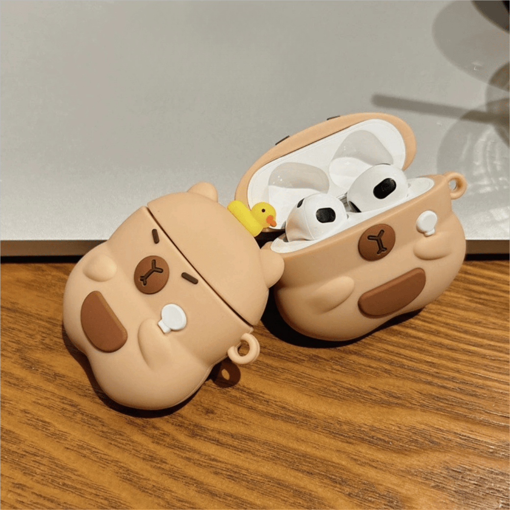 Kawaii Capybara Duck Silicone AirPods Earphone Case