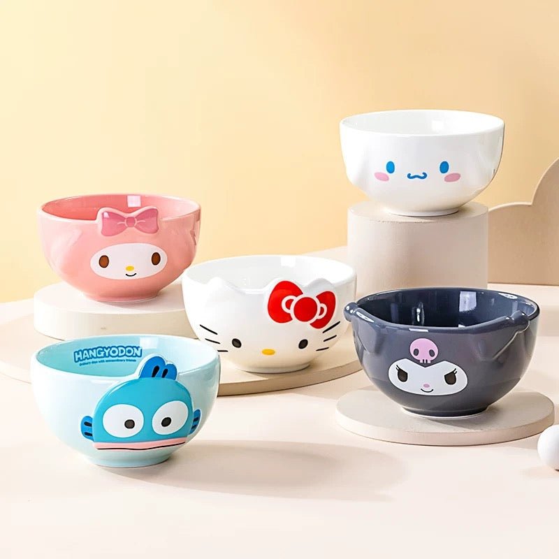 Kawaii Cartoon Ceramic Bowl - ArtGalleryZen
