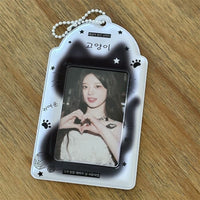Thumbnail for Kawaii Cat Paw Photocard Holder Keychain - Cute Kpop Card Display Bag - ArtGalleryZen