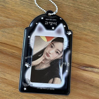 Thumbnail for Kawaii Cat Paw Photocard Holder Keychain - Cute Kpop Card Display Bag - ArtGalleryZen