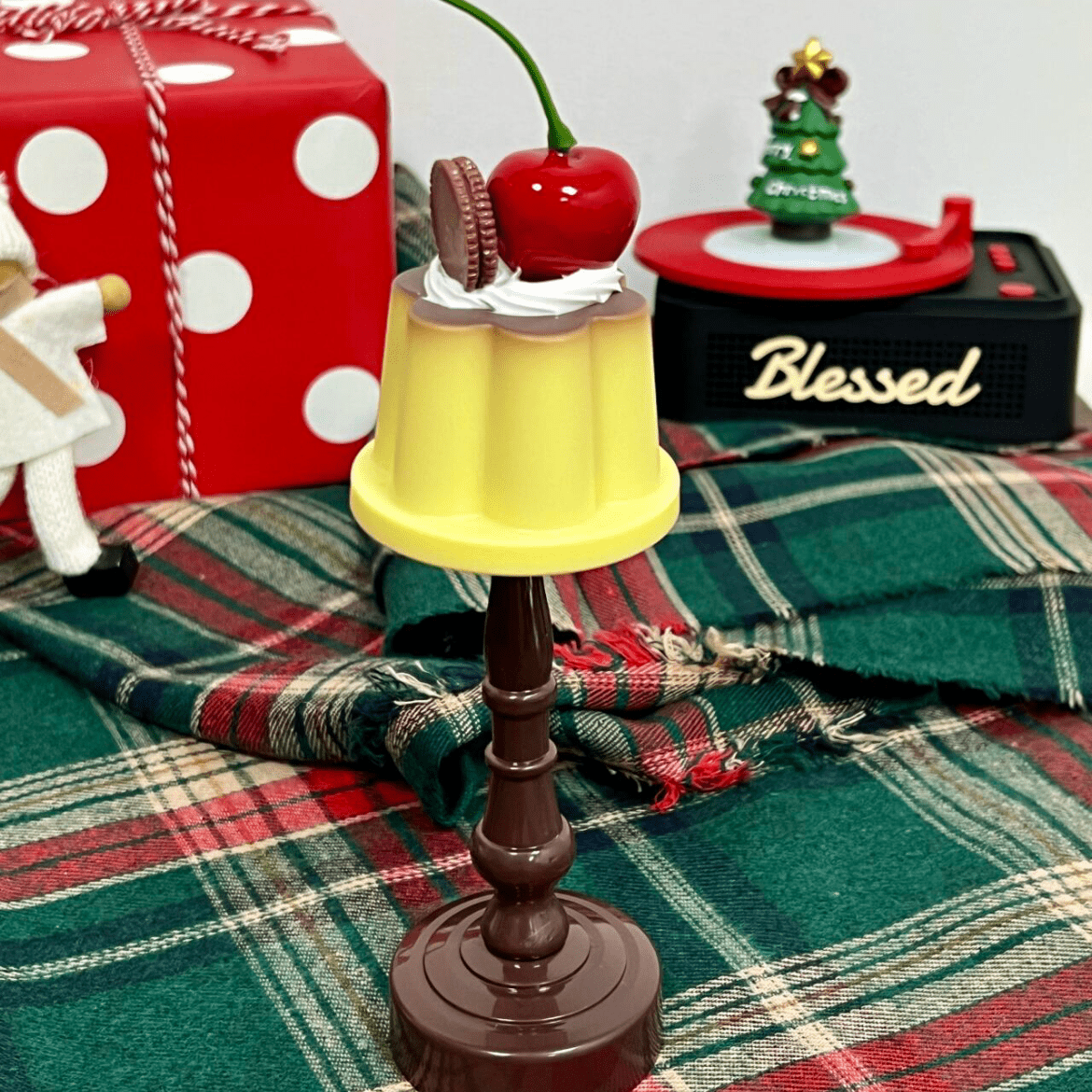 Kawaii Cherry Pudding Night Light - ArtGalleryZen