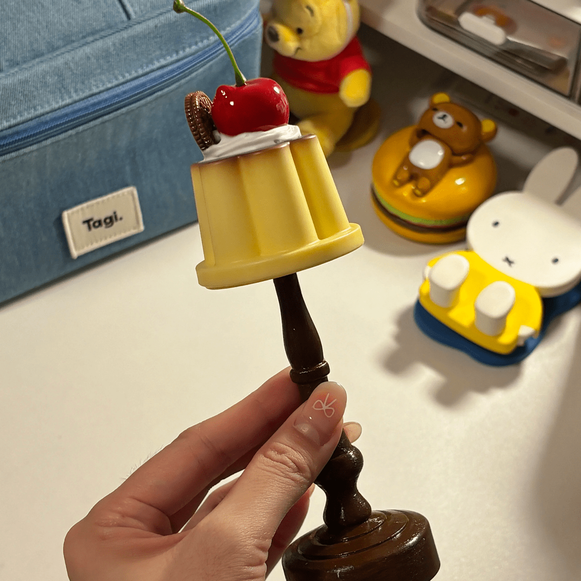 Kawaii Cherry Pudding Night Light - ArtGalleryZen