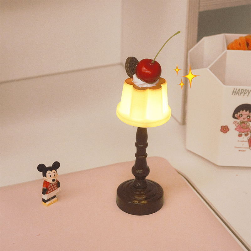 Kawaii Cherry Pudding Night Light - ArtGalleryZen