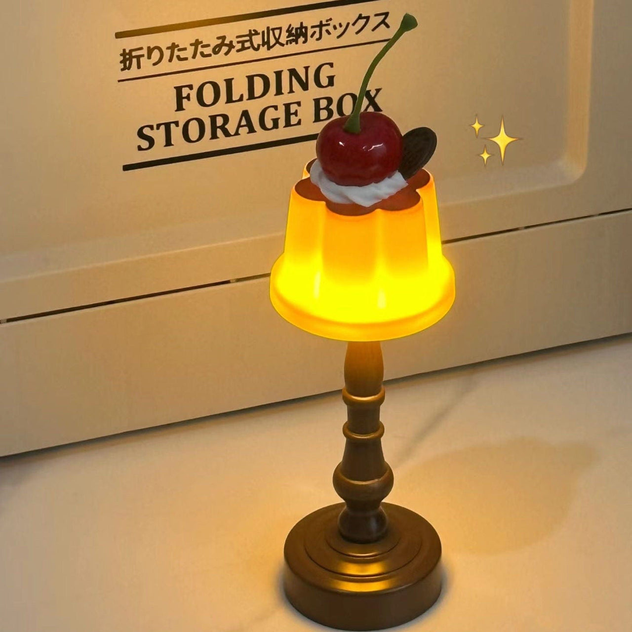 Kawaii Cherry Pudding Night Light - ArtGalleryZen