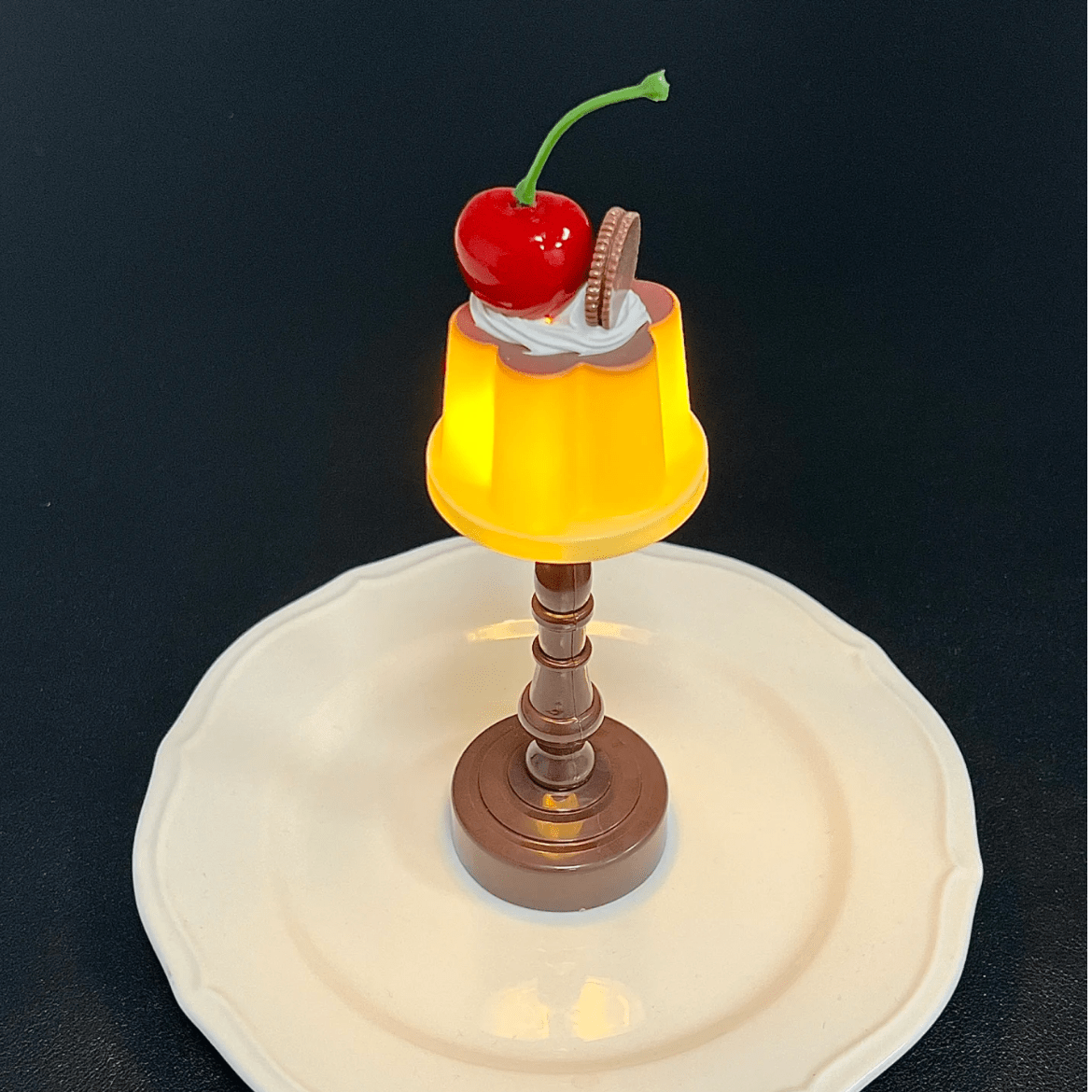 Kawaii Cherry Pudding Night Light - ArtGalleryZen
