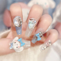 Thumbnail for Kawaii Cinnamoroll Rhinestone Bowknot 3D Press on Nails False Nail - ArtGalleryZen