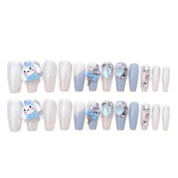 Thumbnail for Kawaii Cinnamoroll Rhinestone Bowknot 3D Press on Nails False Nail - ArtGalleryZen