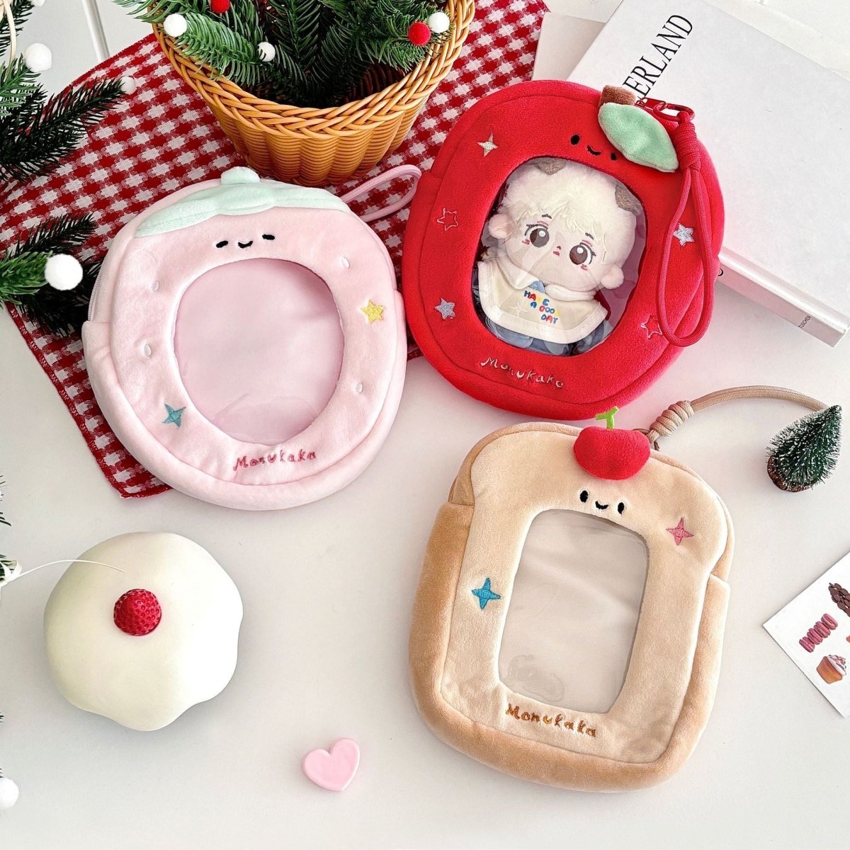 Kawaii Clear Display Keychain Bag - Plush Doll Photocard Holder Pouch - ArtGalleryZen