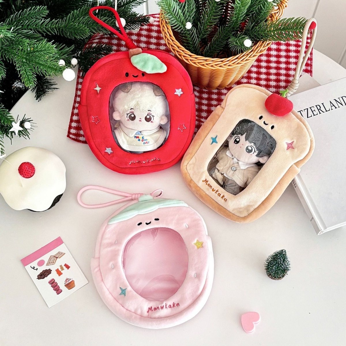 Kawaii Clear Display Keychain Bag - Plush Doll Photocard Holder Pouch - ArtGalleryZen