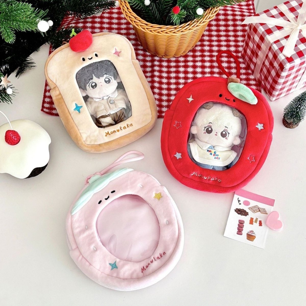Kawaii Clear Display Keychain Bag - Plush Doll Photocard Holder Pouch - ArtGalleryZen