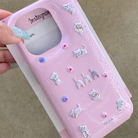 Thumbnail for Kawaii Colorful Relief Kitten Sticker iPhone Case - ArtGalleryZen