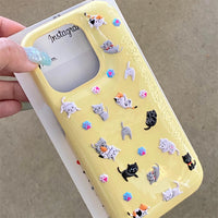 Thumbnail for Kawaii Colorful Relief Kitten Sticker iPhone Case - ArtGalleryZen