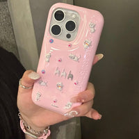 Thumbnail for Kawaii Colorful Relief Kitten Sticker iPhone Case - ArtGalleryZen
