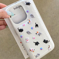 Thumbnail for Kawaii Colorful Relief Kitten Sticker iPhone Case