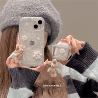 Thumbnail for Kawaii Floating Snow iPhone AirPods Case With Ornament - ArtGalleryZen