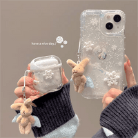 Thumbnail for Kawaii Floating Snow iPhone AirPods Case With Ornament - ArtGalleryZen