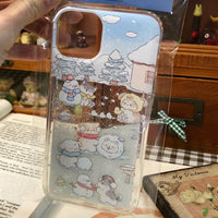 Thumbnail for Kawaii Floating Snow Kitten Puppy Sticker iPhone Case - ArtGalleryZen