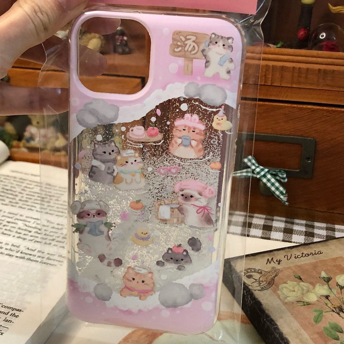 Kawaii Floating Snow Kitten Puppy Sticker iPhone Case - ArtGalleryZen