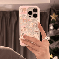 Thumbnail for Kawaii Floating Snow Kitten Puppy Sticker iPhone Case - ArtGalleryZen