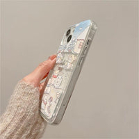 Thumbnail for Kawaii Floating Snow Kitten Puppy Sticker iPhone Case - ArtGalleryZen