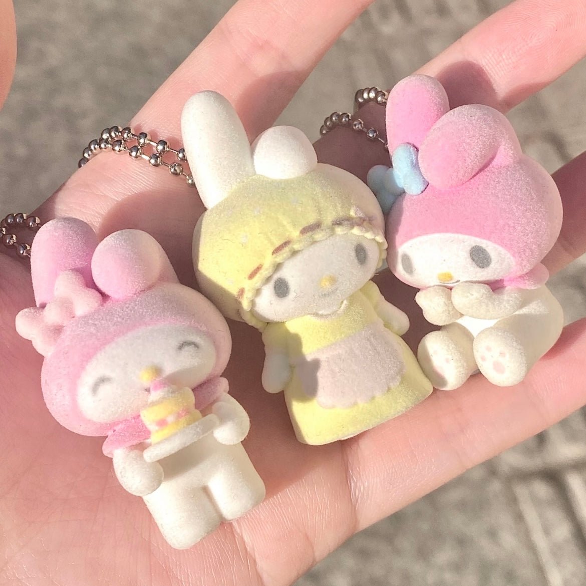Kawaii Flocked Anime Characters Keychain Doll Blind Box - ArtGalleryZen