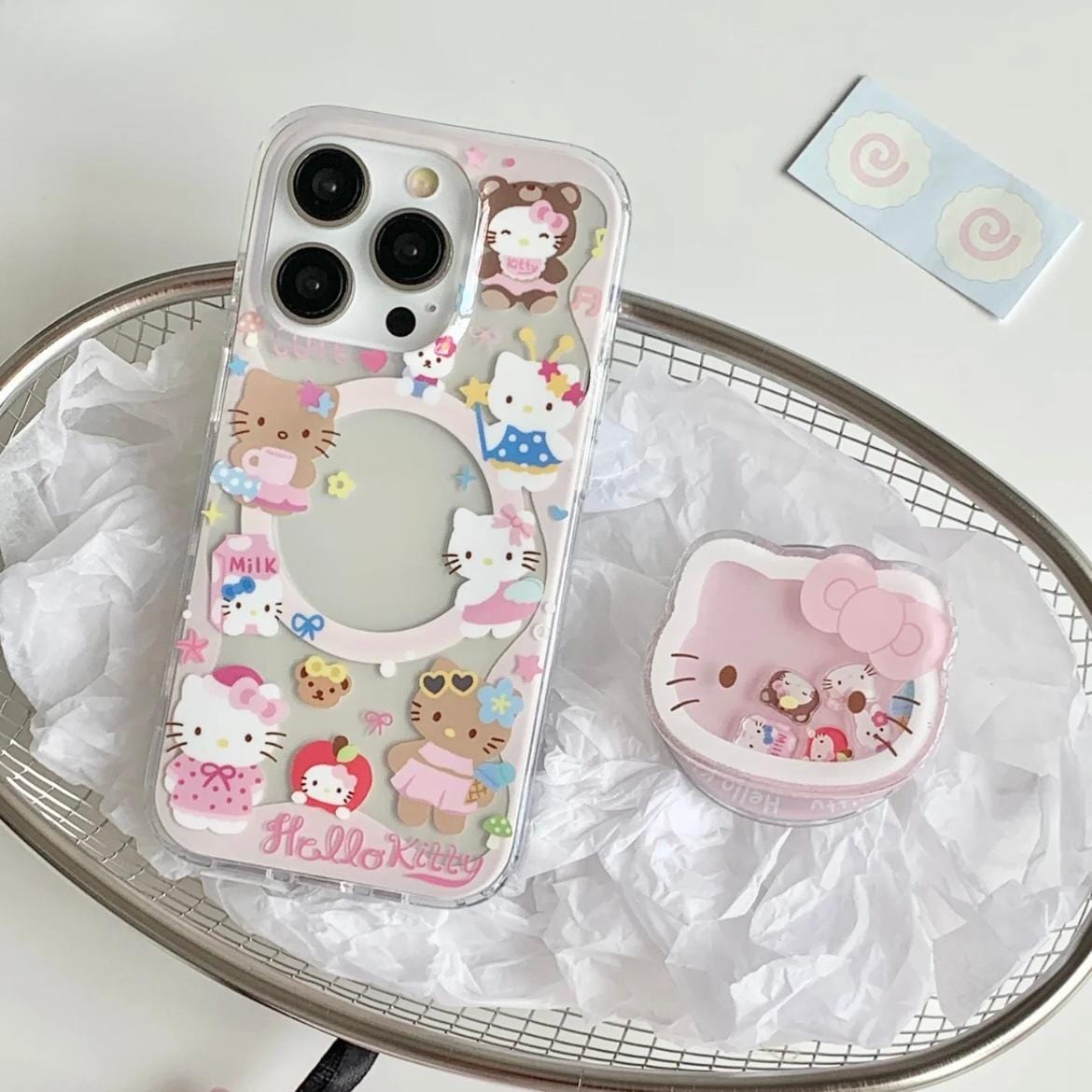 Kawaii Hello Kitty Shaker Magnetic Stand iPhone Case