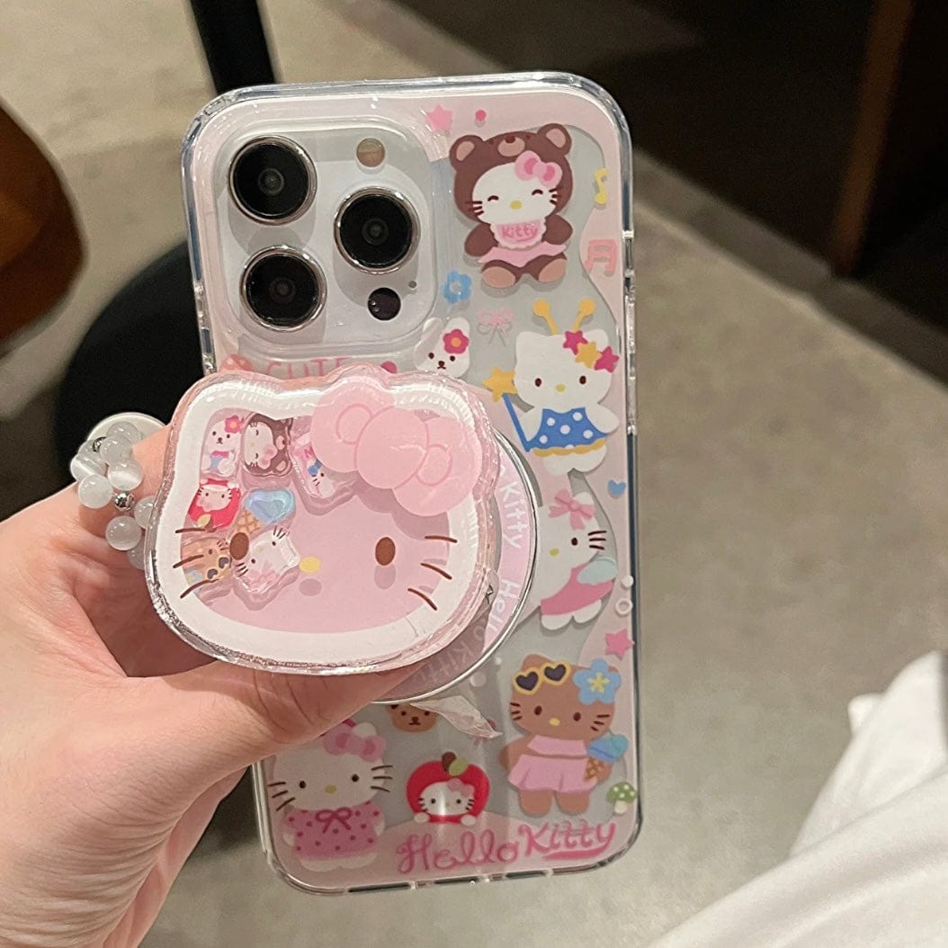 Kawaii Hello Kitty Shaker Magnetic Stand iPhone Case