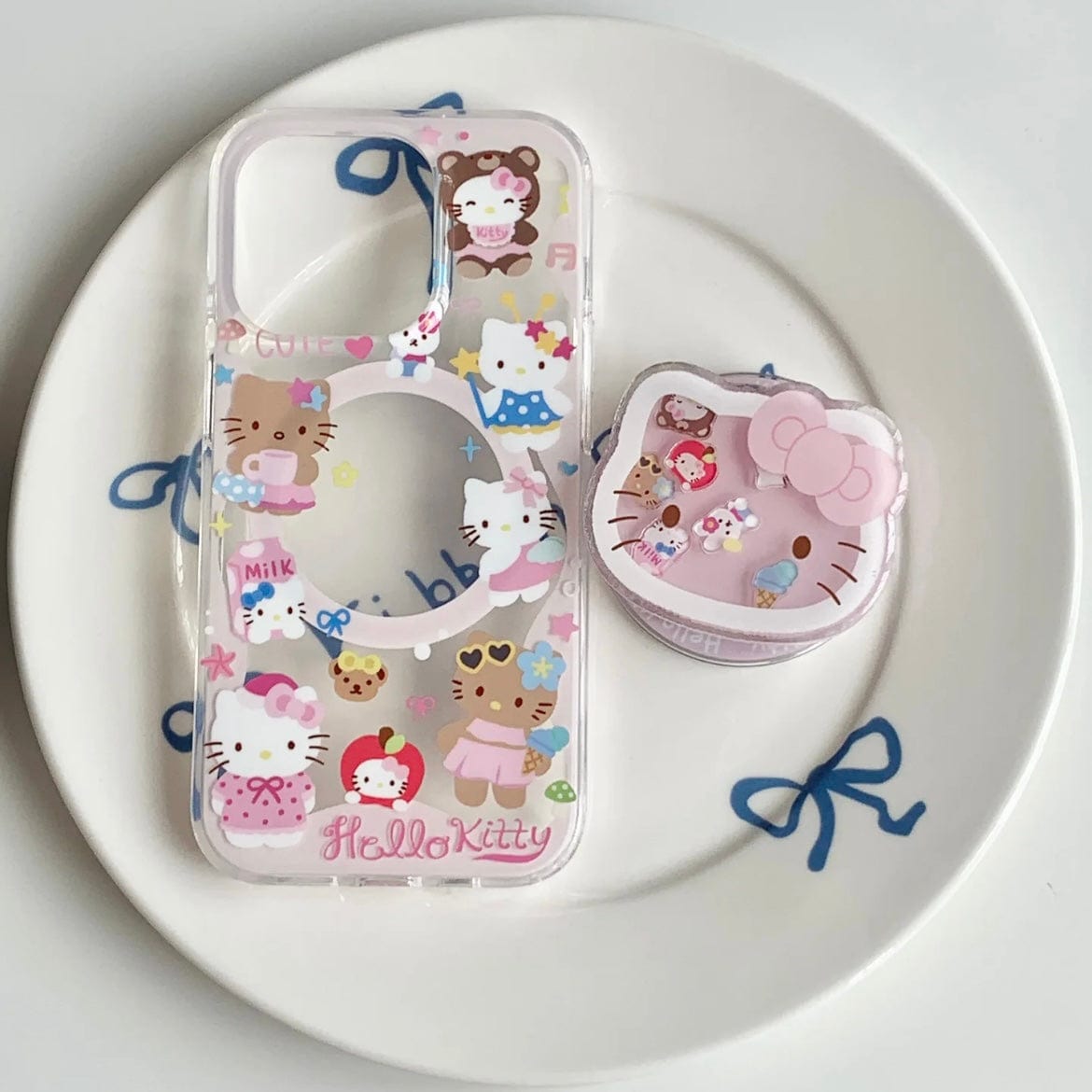 Kawaii Hello Kitty Shaker Magnetic Stand iPhone Case