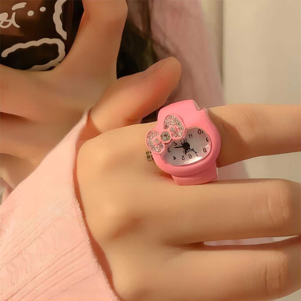 Kawaii Hello Kitty Watch Ring - ArtGalleryZen