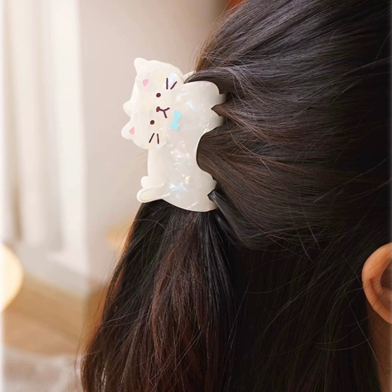 Kawaii Kitten Acetate Acrylic Hair Claw Hair Clip - ArtGalleryZen