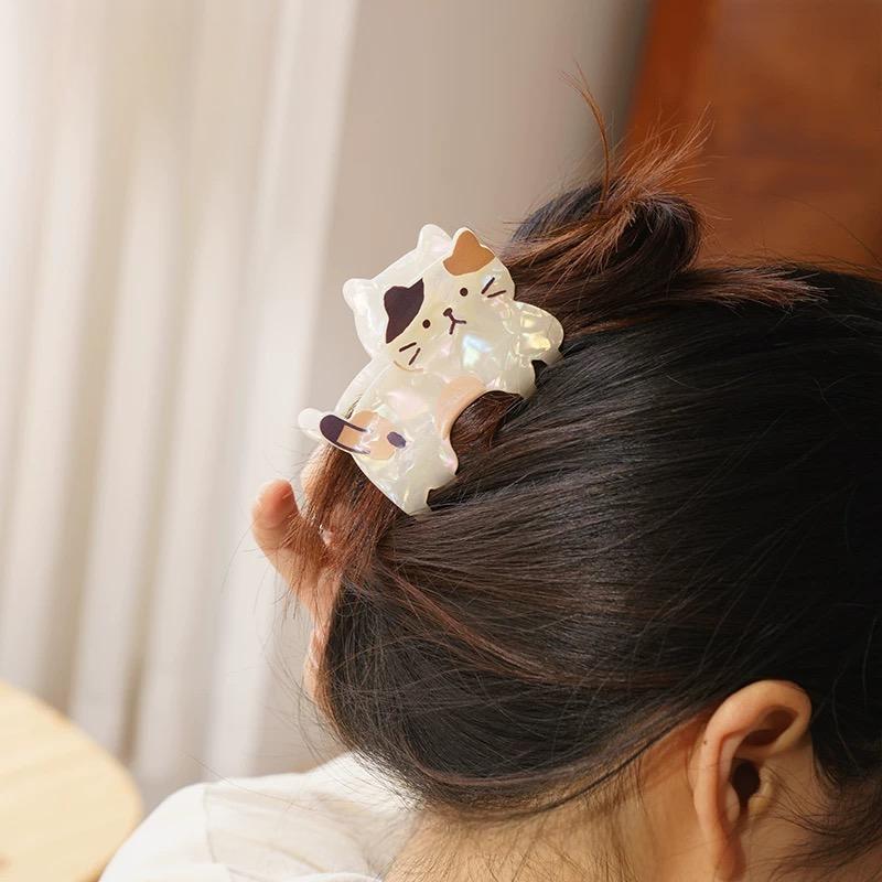 Kawaii Kitten Acetate Acrylic Hair Claw Hair Clip - ArtGalleryZen