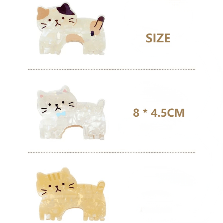 Kawaii Kitten Acetate Acrylic Hair Claw Hair Clip - ArtGalleryZen