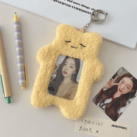 Thumbnail for Kawaii Kitten Rabbit Kpop Keychain Plush Photocard Holder - ArtGalleryZen