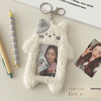 Thumbnail for Kawaii Kitten Rabbit Kpop Keychain Plush Photocard Holder - ArtGalleryZen