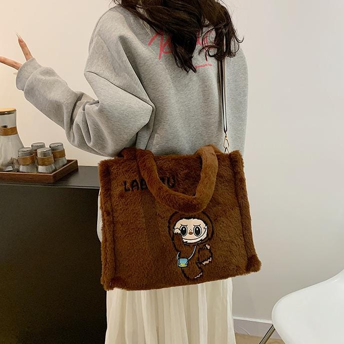 Kawaii Labubu Plush Shoulder Crossbody Bag - ArtGalleryZen