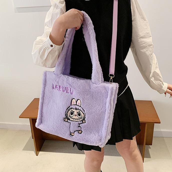 Kawaii Labubu Plush Shoulder Crossbody Bag - ArtGalleryZen