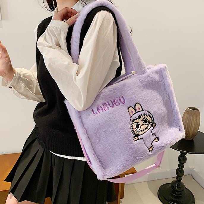Kawaii Labubu Plush Shoulder Crossbody Bag - ArtGalleryZen