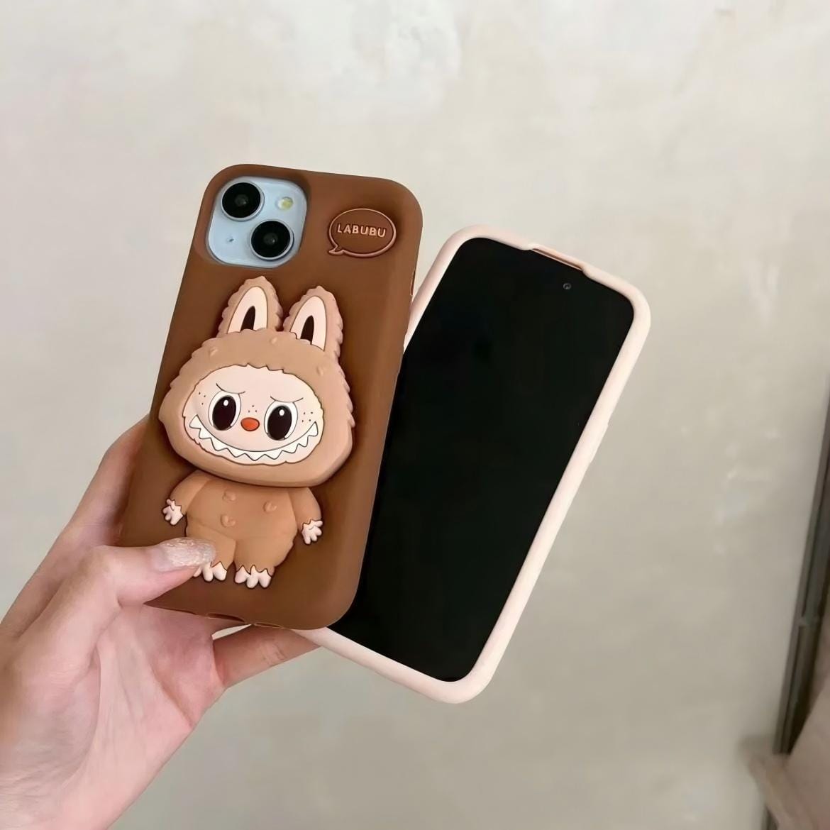 Kawaii Labubu Silicone Stand iPhone Case - ArtGalleryZen