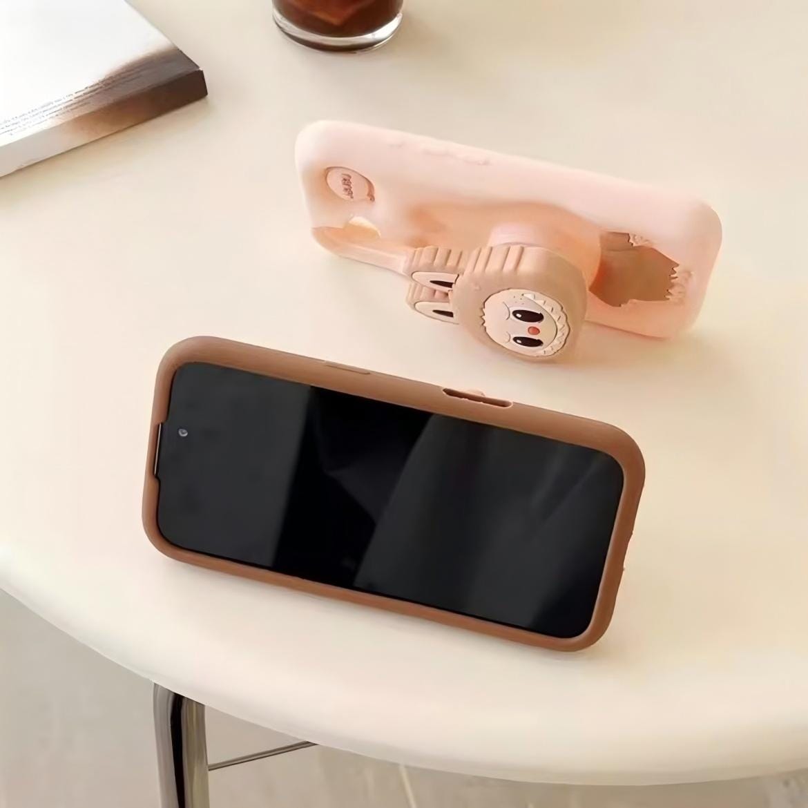 Kawaii Labubu Silicone Stand iPhone Case - ArtGalleryZen