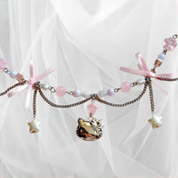 Thumbnail for Kawaii Layered Star Tassel Hello Kitty Ball Chain Necklace - ArtGalleryZen