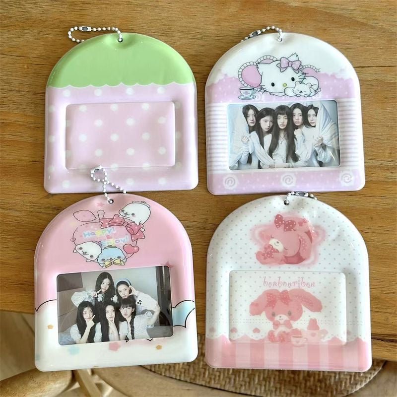 Kawaii Pastel Cartoon Photocard Holder Keychain - Cute Style - ArtGalleryZen