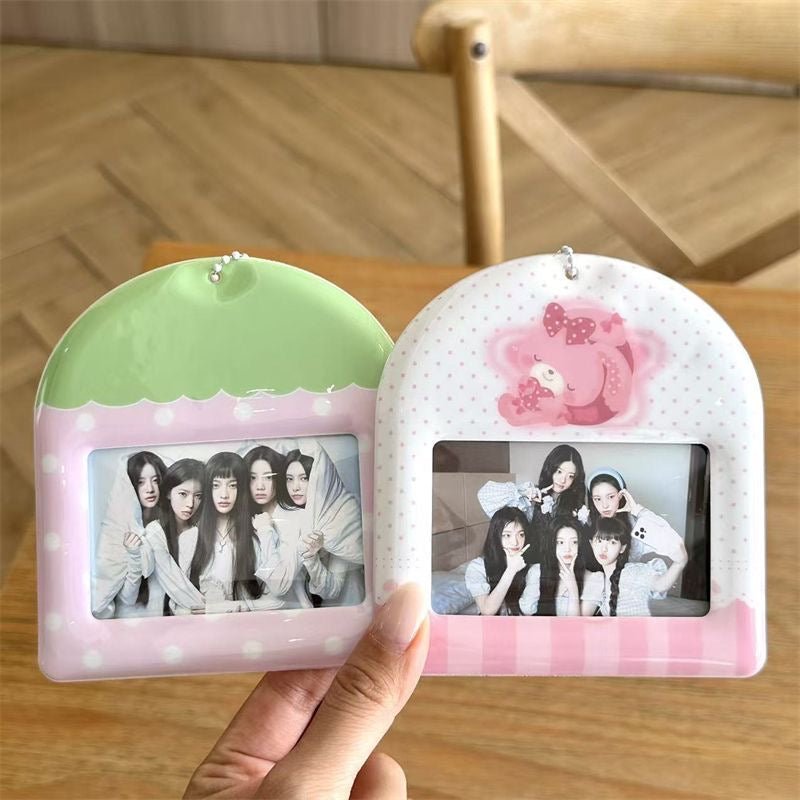Kawaii Pastel Cartoon Photocard Holder Keychain - Cute Style - ArtGalleryZen