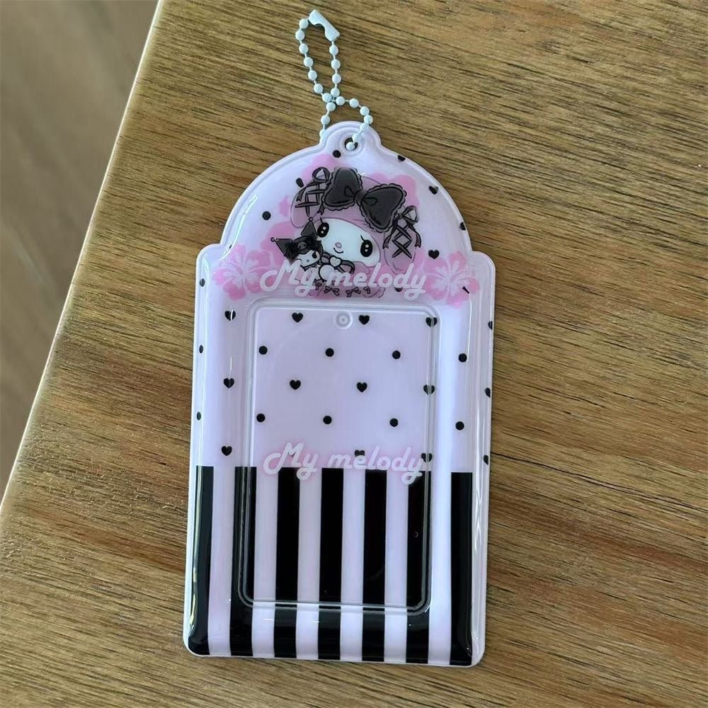 Kawaii Pastel Photocard Holder Keychain - Cute Cartoon Style Card Display - ArtGalleryZen