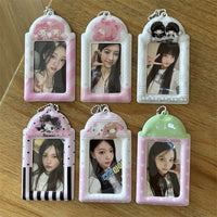 Thumbnail for Kawaii Pastel Photocard Holder Keychain - Cute Cartoon Style Card Display - ArtGalleryZen