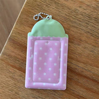 Thumbnail for Kawaii Pastel Photocard Holder Keychain - Cute Cartoon Style Card Display - ArtGalleryZen