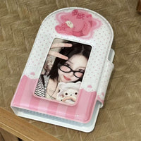 Thumbnail for Kawaii Pastel Pink Bunny Seal 3 Inch Mini Photocard Album Holder - ArtGalleryZen
