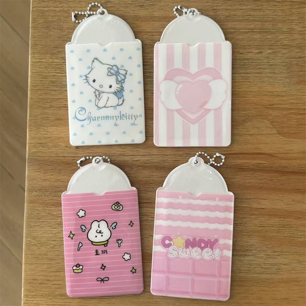 Kawaii Photocard Holder Keychain - Cute Angel Wing Card Display Bag - ArtGalleryZen